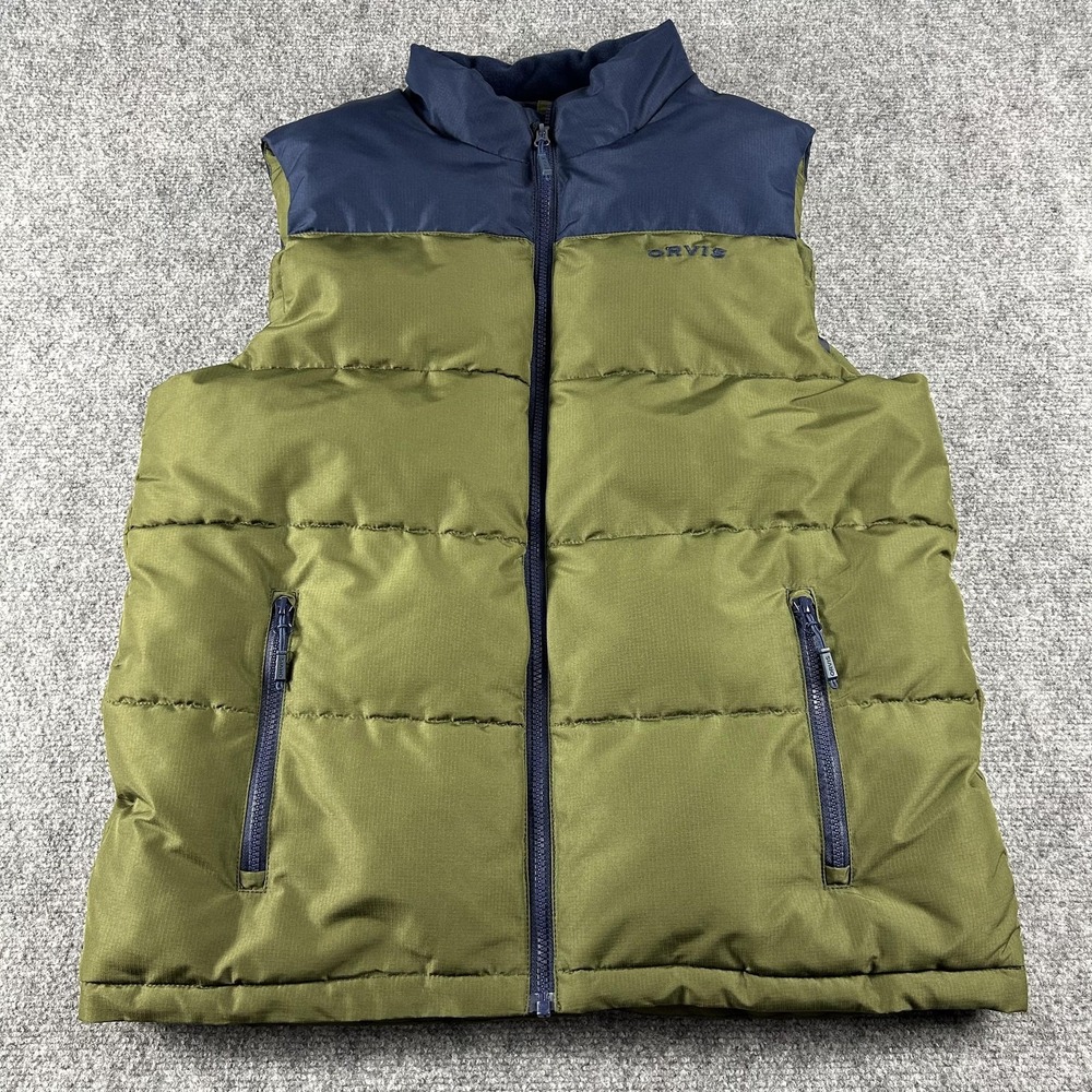 Orvis Vest Mens Medium Green Quilted Insulated Full Zip Classic Collection Warm